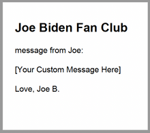 Load image into Gallery viewer, Joe Biden Fan Club Prank

