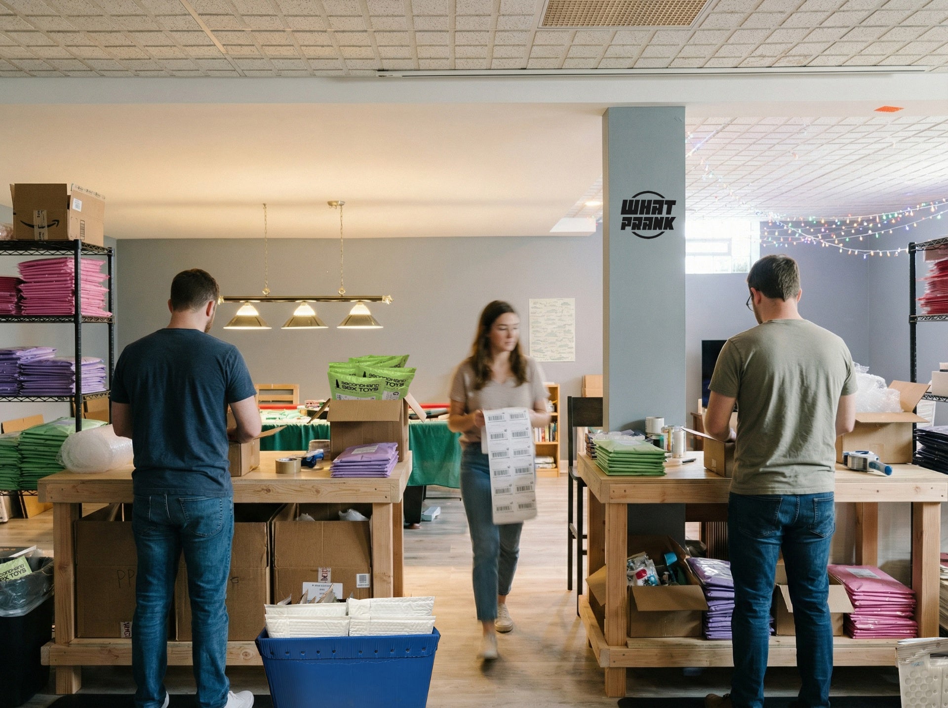 WhatPrank team at our Buffalo, NY fulfillment headquarters